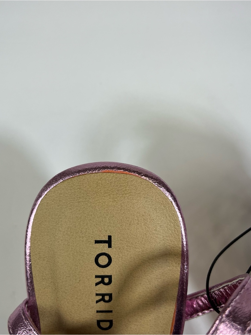 torrid Metallic Rose Pink Strappy Heeled Sandals size 9.5 WW - Picture 10 of 11